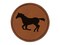 Horse Running Solid Round Iron-On Engraved Faux Leather Patch Applique - 2.5"